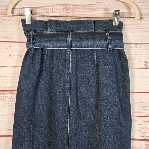 NWT Boden Cara Denim Paperbag Tie Midi Skirt - Picture 9 of 15